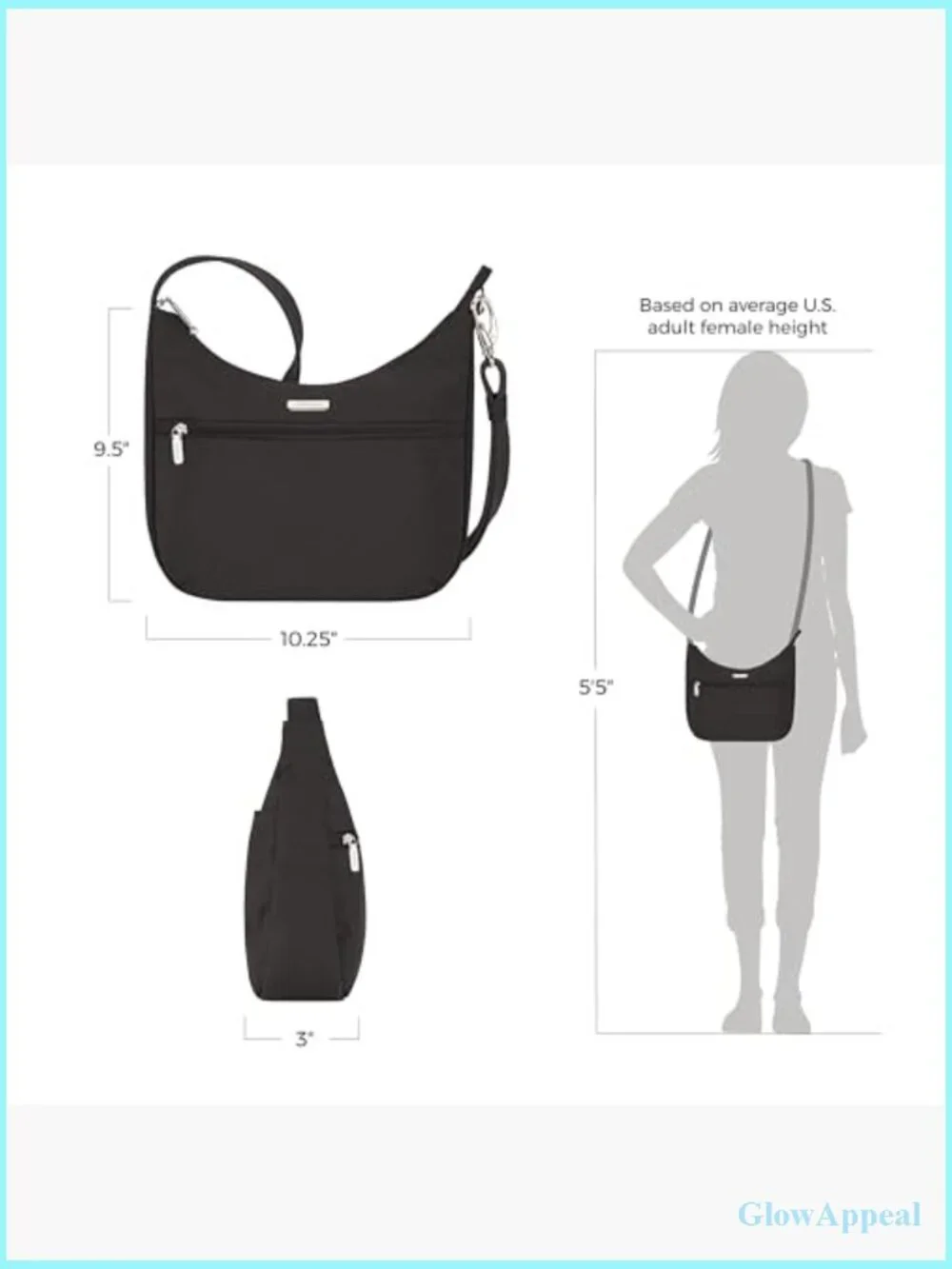 Anti-Theft East/West Hobo Bag with RFID Blocking